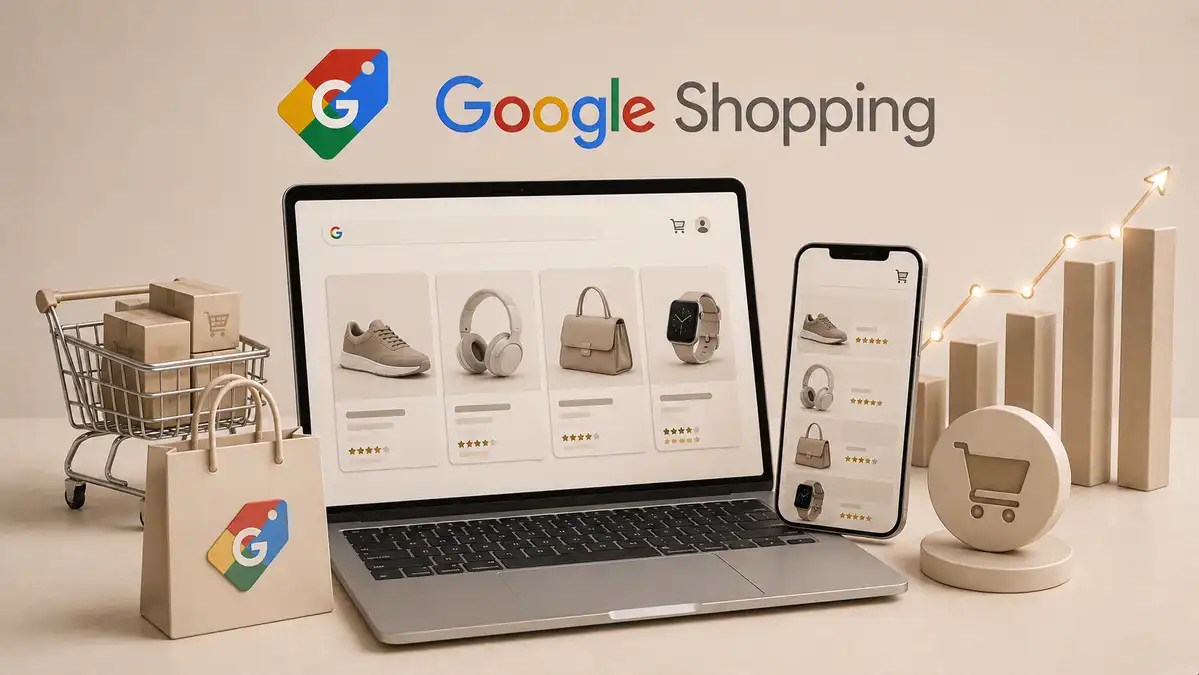 Ilustrácia k článku o Google Shopping, Merchant Center, produktovom feede a e-commerce predaji v Európe