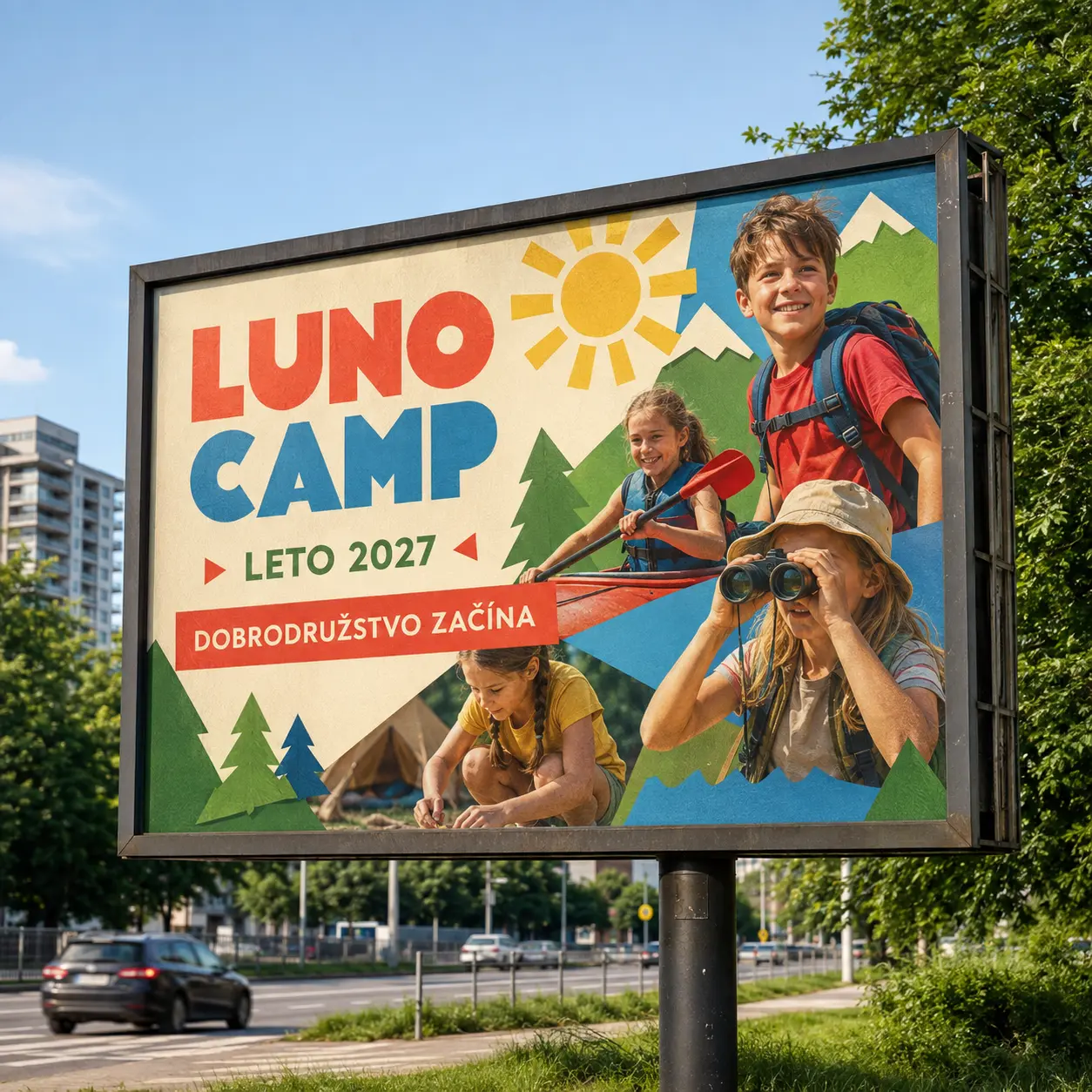 Billboard letného tábora Luno Camp