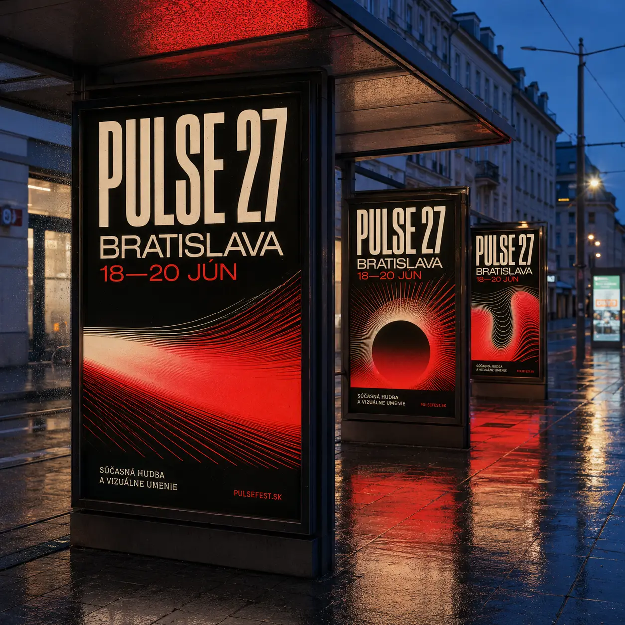 Citylightová kampaň festivalu Pulse 27 Bratislava