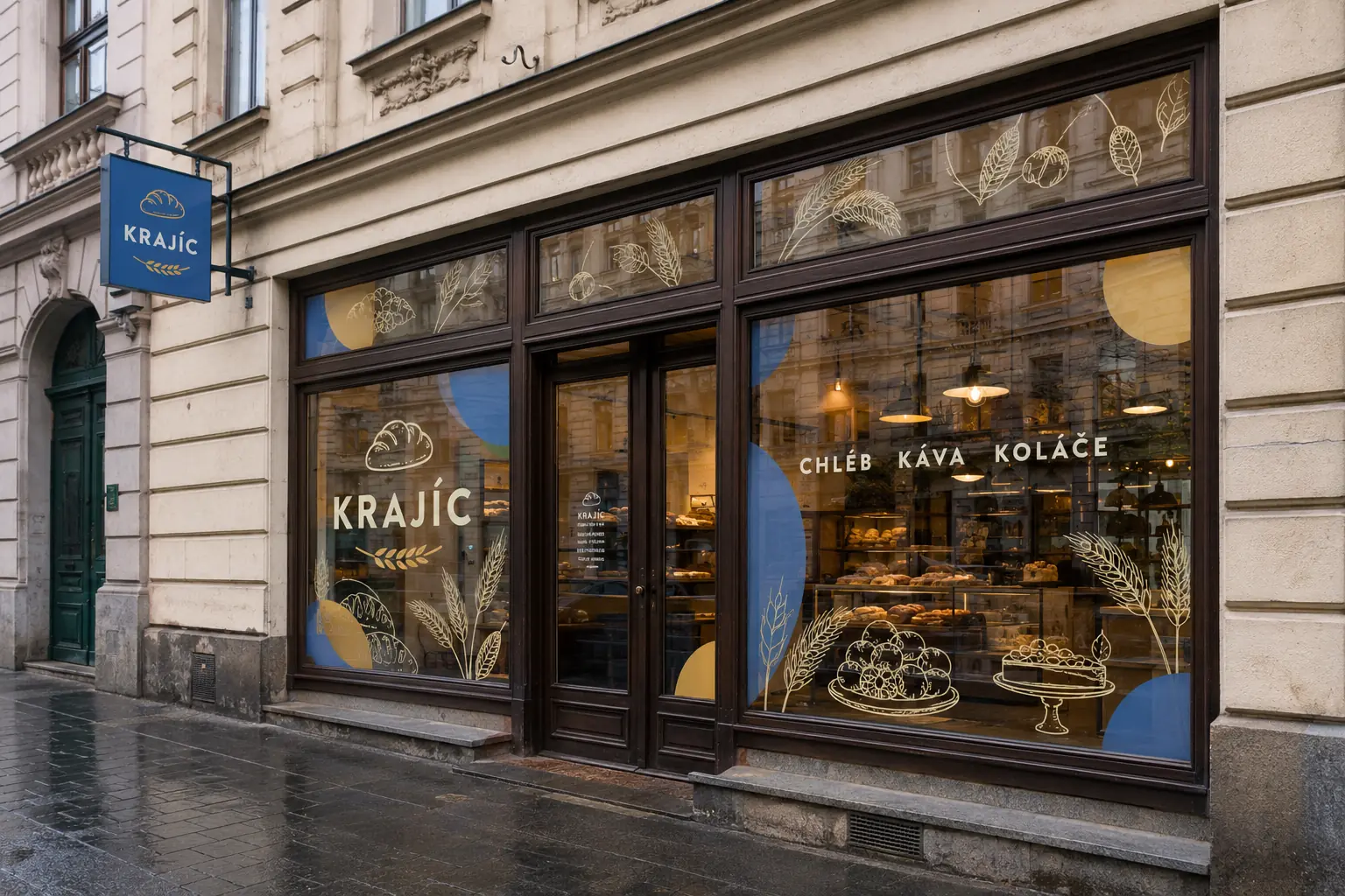Branding výkladu pekárne Krajič